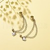Tarnish Resistant 304 Stainless Steel Safety Chains Dangle Stud Earrings with Ear Cuff EJEW-JE04925-2