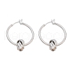 Brass Twist Hoop Earrings for Women EJEW-L297-01A-P-4