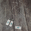 Western Aztec Alloy & Synthetic Turquoise Stud Earrings & Pendant Necklaces Sets FS-WGDC47F-01-4