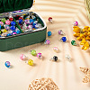 Kissitty 120Pcs 15 Colors Spray Painted Crackle Glass Pendants FIND-KS0001-29-7