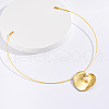 Elegant Brass Heart with Imitation Pearl Pendant Necklaces VG1155-4