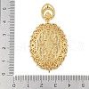 Oval Brass Micro Pave Cubic Zirconia Pendant Cabochon Settings KK-U026-14G-3