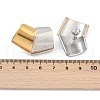 304 Stainless Steel Two Tone Square Stud Earrings EJEW-D306-06G-3