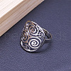 304 Stainless Steel Triskele Triskelion Adjustable Rings RJEW-C074-07P-1