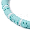 Flat Round Handmade Polymer Clay Heishi Beaded Stretch Bracelets BJEW-JB11715-02-4