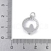 Brass Micro Pave Cubic Zirconia and Glass Pendants KK-F892-50P-4