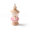 Flocky Opaque Resin Pendants RESI-G108-01A-2