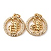 Brass Micro Pave Cubic Zirconia Pendants KK-P308-58G-1