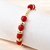 ABS Imitation Pearl Round Beads Stretch Bracelets for Women BJEW-D317-12C-G-3