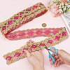 10 Yards Polyester Ribbon with Paillettes OCOR-WH0082-202A-3