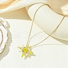 Glass Seed Beads Beaded Star Pendant Necklaces NJEW-MZ00088-2