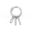 Rectangle S925 Sterling Silver Micro Pave Clear Cubic Zirconia Hoop Earrings for Women EJEW-K307-02P-4