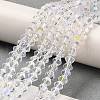 Transparent Electroplate Glass Beads Strands GLAA-F029-3mm-D13-4