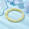 8.5mm Round Natural Topaz Jade Beaded Stretch Bracelets for Women Men BJEW-JB10512-2