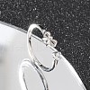 925 Sterling Silver Open Cuff Rings for Women RJEW-R008-03S-01-1