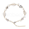 Beach Starfish Turtle Synthetic Magnesite & Natural Cowrie Shell Beaded Anklets AJEW-AN00687-03-2