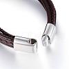 Leather Cord Multi-strand Bracelets BJEW-K141-29B-3