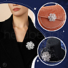 AHADERMAKER 2Pcs Crystal Rhinestone Flower Brooch Pins JEWB-GA0001-26-6