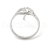 Non-Tarnish 304 Stainless Steel Hollow Lotus Adjustable Ring RJEW-L107-021P-3
