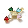 Brass Micro Pave Cubic Zirconia Pendants KK-C090-48G-2