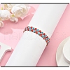 Rhombus Woven Glass Beaded Bracelets for Women BJEW-MZ00110-01-2