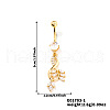 Leaf Brass Rhinestone Belly Rings Curved Barbell OZ3962-1-1