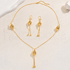 Brass Bicone Tassel Earrings & Necklaces Sets for Women KG8308-5
