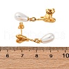 304 Stainless Steel Plastic Imitation Pearl Dangle Stud Earrings EJEW-Z118-06G-5