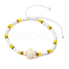 Synthetic Turquoise & Glass Seed Braided Bead Bracelets BJEW-JB11157-01-1