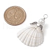 Copper Wire Wrapped Shell Pendants PALLOY-JF02709-03-2