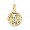 Brass Micro Pave Cubic Zirconia Pendants KK-Z102-07G-02-1