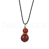 Natural Carnelian(Dyed & Heated) Gourd Pendant Necklaces NJEW-JN05246-02-2