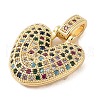 Brass Micro Pave Cubic Zirconia Pendants ZIRC-P121-01G-V-2