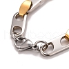 PVD Vacuum Plating 201 Stainless Steel Oval Link Chain Bracelets STAS-E160-04GP-4