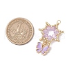 Glass Seed Beaded Flower Pendants PALLOY-MZ00623-03-2