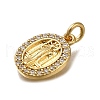 Brass Micro Pave Clear Cubic Zirconia Pendants ZIRC-I070-052G-2