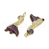 Brass Micro Pave Cubic Zirconia Pendants ZIRC-I063-45G-01-3