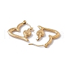 Ion Plating(IP) 304 Stainless Steel Heart Hoop Earrings for Women EJEW-E199-14G-2