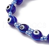 Lampwork Evil Eye Beads Braided Bead Bracelets for Men Women BJEW-MZ00160-8