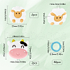 SUNNYCLUE 4Pcs 2 Styles Sheep & Cow Silicone Beads Knitting Needle Protectors/Knitting Needle Stoppers DIY-SC0023-94-2