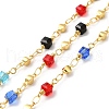 Handmade Cube Glass Beaded Chains CHC-M024-13G-1