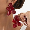 Flower Spray Painted Alloy Stud Earrings FS-WG7186F-01-2
