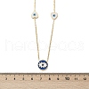304 Stainless Steel Blue & White Enamel Evil Eye Link Chain Long Necklaces NJEW-V001-02G-5