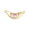 Rack Plating Brass Micro Pave Cubic Zirconia Pendants KK-B097-05G-03-1