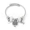 European Style Stainless Steel & Alloy Charm Bangles for Women PW-WG243C0-03-1