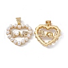Brass Micro Pave Cubic Zirconia Pendants KK-B061-06G-1