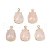 Natural Rose Quartz Faceted Pendants G-K347-05G-05-1