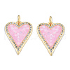 Brass Micro Pave Clear Cubic Zirconia Pendants KK-N227-93C-2