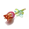 UV Plated Acrylic Flower Links Connector Charms PALLOY-TA00272-4