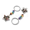 Star Brass Tourmaline Keychains HJEW-S006-01P-J-2